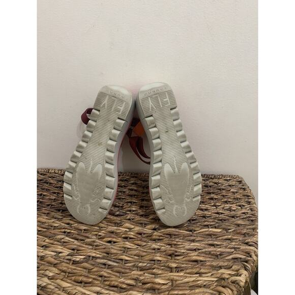 Fly London Yefa Multi Platform Strap Sandal Summer Vacation 9/ 9.5 Spicy Red - Picture 12 of 12